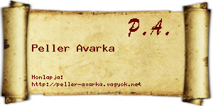 Peller Avarka névjegykártya